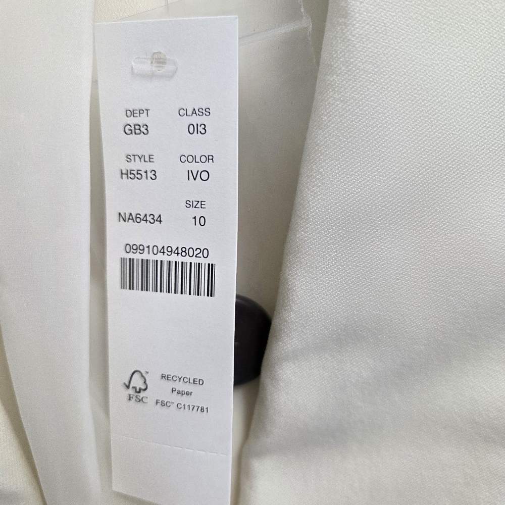 J. Crew Parke Bi Stretch Blazer Ivory White Blazer Size 10 New! - Picture 4 of 7